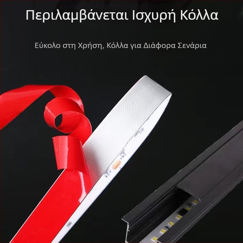 Λωρίδα LED με γυμνή πλάκα, 2835, υψηλή φωτεινότητα, 12V/220V, αυτοκόλλητος αλουμινένιος κανάλι φωτισμού για εσωτερική χρήση