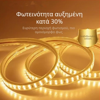 Εξωτερική αδιάβροχη λωρίδα LED, 220V, αυτοκόλλητη διακόσμητική γραμμή οροφής για σαλόνι