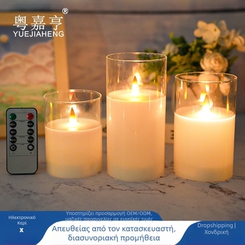 LED ηλεκτρονικό κερί με φλόγα, χωρίς καπνό, διακόσμηση για τα Χριστούγέννα, τα γενέθλια και τον γάμο