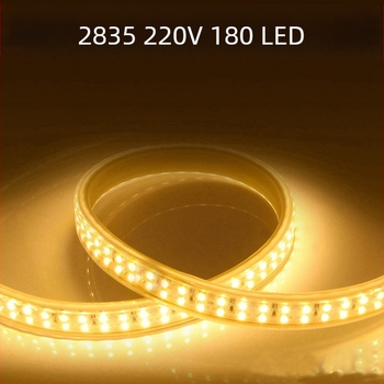 Ελαστική LED ταινία 2835, διπλής σειράς, 220V, αδιάβροχη εξωτερική, φωτεινή λωρίδα υψηλής φωτεινότητας