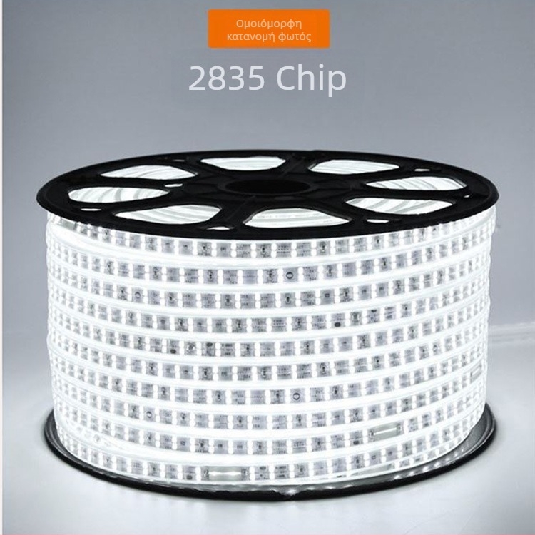 Ελαστική LED ταινία 2835, διπλής σειράς, 220V, αδιάβροχη εξωτερική, φωτεινή λωρίδα υψηλής φωτεινότητας