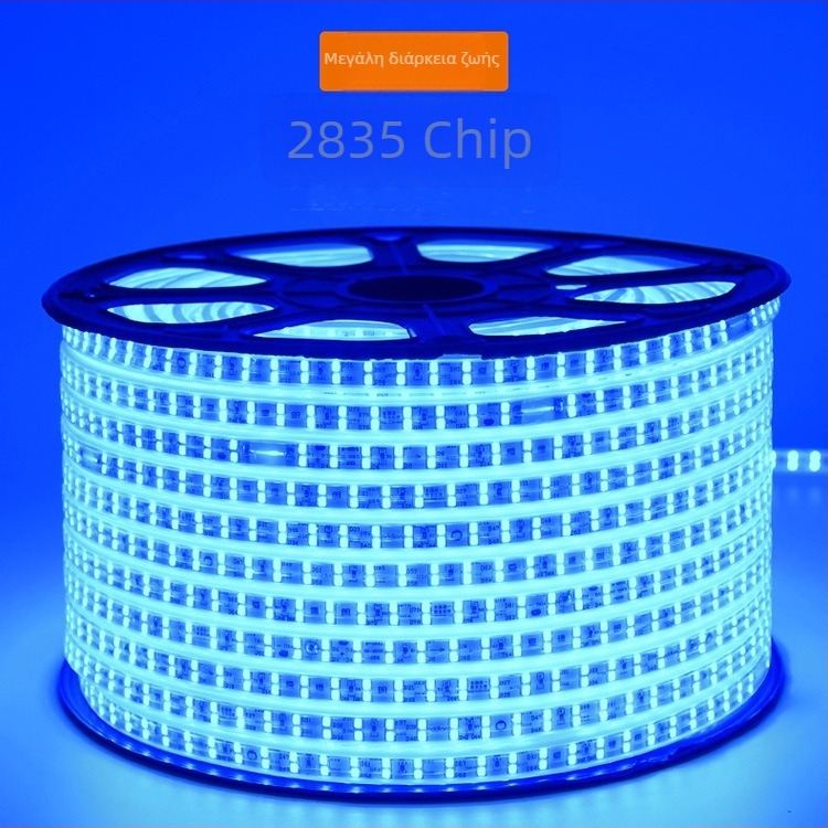 Ελαστική LED ταινία 2835, διπλής σειράς, 220V, αδιάβροχη εξωτερική, φωτεινή λωρίδα υψηλής φωτεινότητας