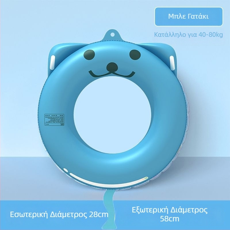 Παιδικός φουσκωτός δακτύλιος κολύμβησης με μορφή πιγκουίνου, κινουμένων σχεδίων, ενισχυμένος σχεδιασμός