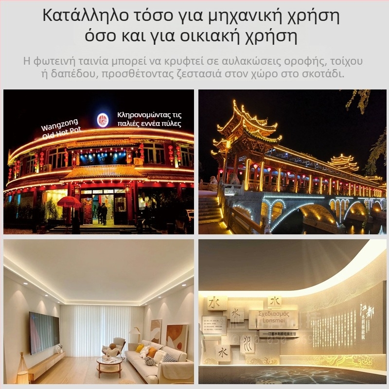 Λωρίδα LED COB 220V, εσωτερική χρήση, χωρίς προσαρμογέα, COB υψηλής τάσης