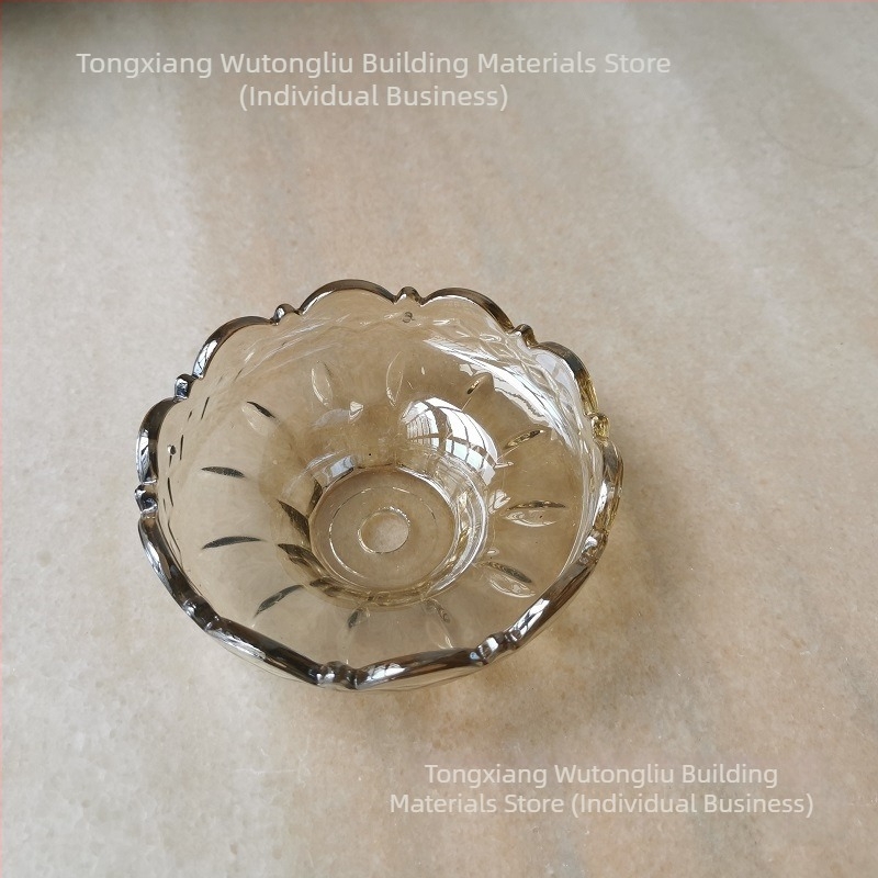 Κρύσταλλινος λαμπτήρας, 120x40 mm, χρώμα κονιάκ και κεχριμπάρι, γυάλινος δίσκος σε σχήμα λουλουδιού για κεράκι λαμπτήρα, αξεσουάρ πολυέλαιου