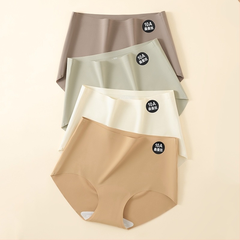 Γυναικείες σλιπ Ice Silk για καλοκαίρι, διαπνοή, γρήγορο στέγνωμα, αντιβακτηριακές, υψηλή μέση, επένδυση καβάλου από μεταξί μουριάς