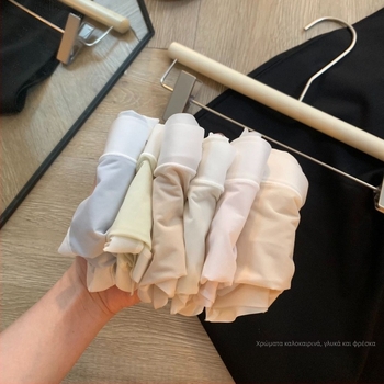 Γυναικείο εσώρουχο από ice-silk, ultra λεπτές, αίσθηση nude, μεσαίο ύψος μέσης, μονόχρωμο