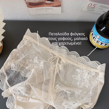 Γυναικείο δαντελένιο εσώρουχο, διαπνέον, φλοράλ σχέδιο, μεσαία μέση, ανύψωση γλουτών