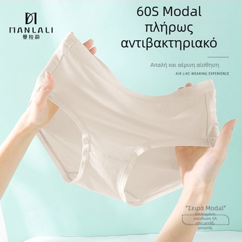 60 τεμάχια Lenzing Modal γυναικείες εσώρουχες με Mulberry Silk, 5A αντιβακτηριακό, διαπνέουσες, μεσαία-υψηλή μέση, plus size