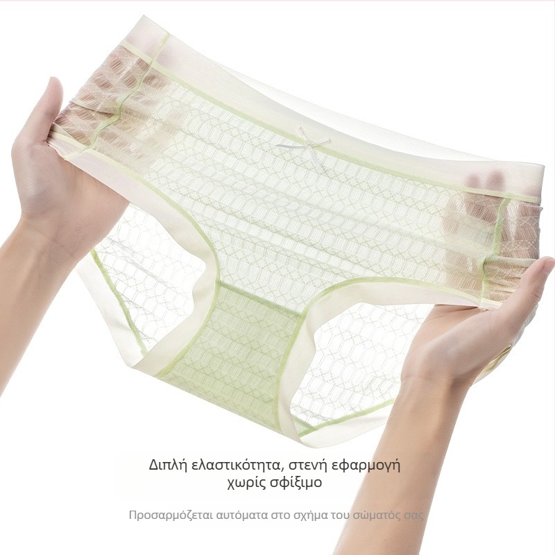 Γυναικείο εσώρουχο από ice silk, μεσαία μέση, υψηλή ελαστικότητα, φουσκωτή υφή, candy‑χρώματα, απαλό, γρήγορο στέγνωμα