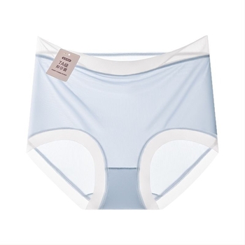 XL Ice Silk χωρίς ραφές Αντιβακτηριακά γυναικεία εσώρουχα μεσαίας μέσης, διαπνοή, Ultra-λεπτά, αίσθηση γυμνότητας, ανύψωση γοφών