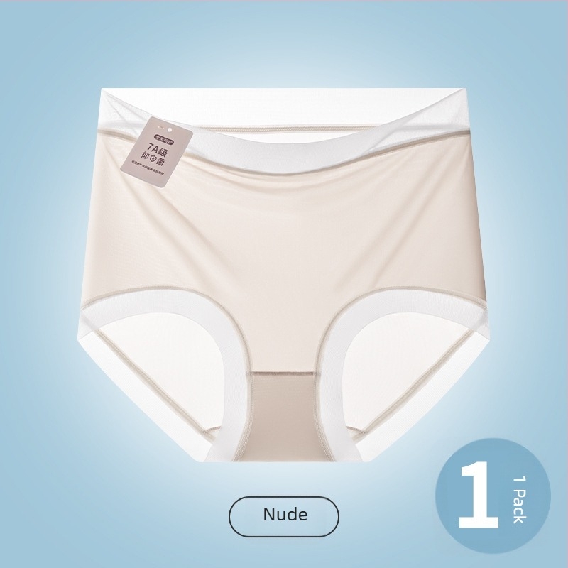 XL Ice Silk χωρίς ραφές Αντιβακτηριακά γυναικεία εσώρουχα μεσαίας μέσης, διαπνοή, Ultra-λεπτά, αίσθηση γυμνότητας, ανύψωση γοφών