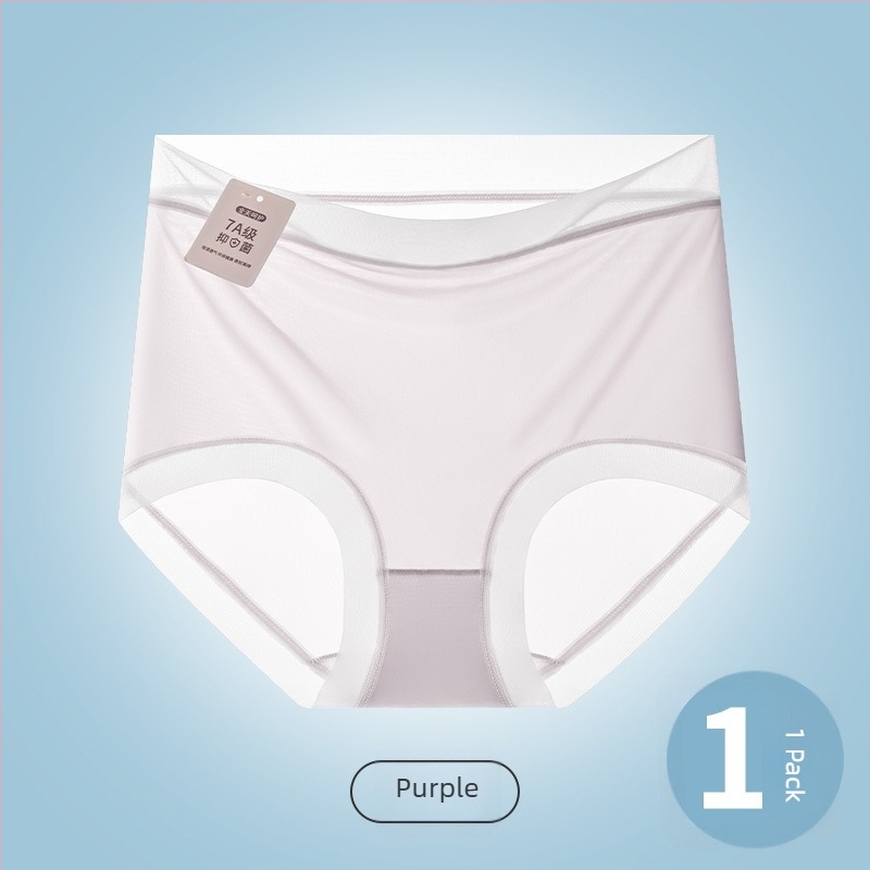XL Ice Silk χωρίς ραφές Αντιβακτηριακά γυναικεία εσώρουχα μεσαίας μέσης, διαπνοή, Ultra-λεπτά, αίσθηση γυμνότητας, ανύψωση γοφών