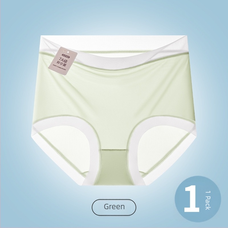 XL Ice Silk χωρίς ραφές Αντιβακτηριακά γυναικεία εσώρουχα μεσαίας μέσης, διαπνοή, Ultra-λεπτά, αίσθηση γυμνότητας, ανύψωση γοφών