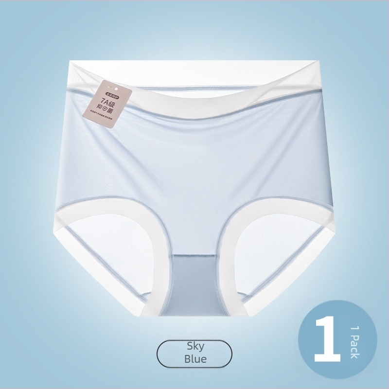 XL Ice Silk χωρίς ραφές Αντιβακτηριακά γυναικεία εσώρουχα μεσαίας μέσης, διαπνοή, Ultra-λεπτά, αίσθηση γυμνότητας, ανύψωση γοφών