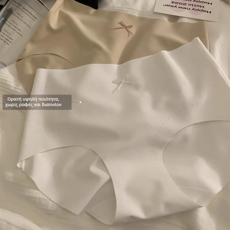 Γυναικείο εσώρουχο Ice Silk με βαμβατική επένδυση καβάλου, μεσαίου ύψους μέσης, διαπνέον, αντιβακτηριακό