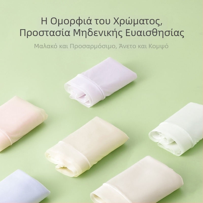 Πολύ λεπτές, ανάερες γυναικείες τριγωνικές εσώρουχες από ice silk, γρήγορο στέγνωμα, αντιβακτηριακές, μεσαίου ύψους μέση, μονόχρωμες