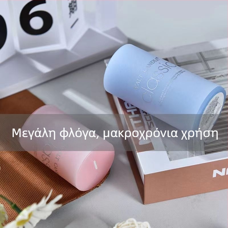 Χρωματιστό κυλινδρικό κερί αρωματοθεραπείας για οικιακή χρήση και εκτάκτων αναγκών, χωρίς καπνό, ιδανικό για διακόσμηση γενεθλίων, γάμου, εκκλησίας ή ξενοδοχείου.
