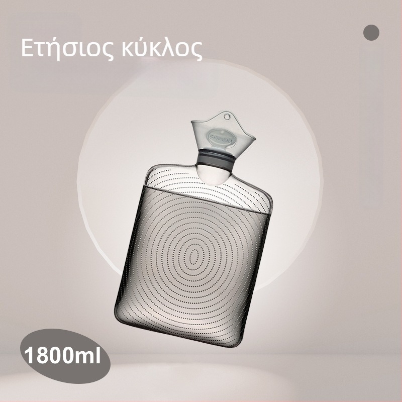Διάφανη μεγάλη επαναγεμιζόμενη φιάλη ζεστού νερού για ζεστές συμπιέσεις, θέρμανση της κοιλιάς και θέρμανση χεριών, παχύτερη και ανθεκτική σε εκρήξεις