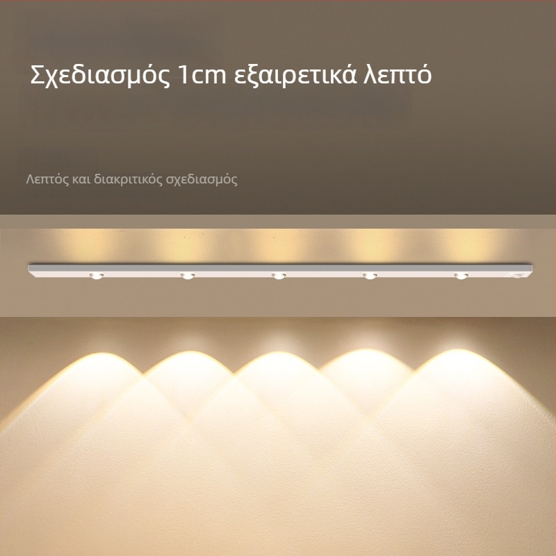 Λαμπάκι Cat Eye με αισθητήρα κίνησης, ασύρματο για οικιακή χρήση, LED λωρίδα με ανάγλυφη επιφάνεια για διάδρομο, ντουλάπα