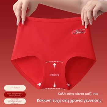 Γυναικείο βαμβακερό σλιπ με χρωματικό μπλοκ, ψηλή μέση, αναπνεόμενο και άνετο
