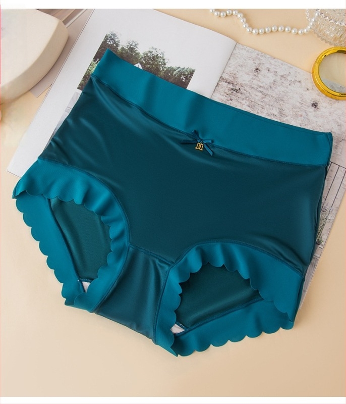 Γυναικείο εσώρουχο χωρίς ραφές από σατέν Ice Silk, plus-size, μεσαίας-υψηλής μέσης, αντιβακτηριακό από Mulberry μετάξι, πολυτελές και σέξι