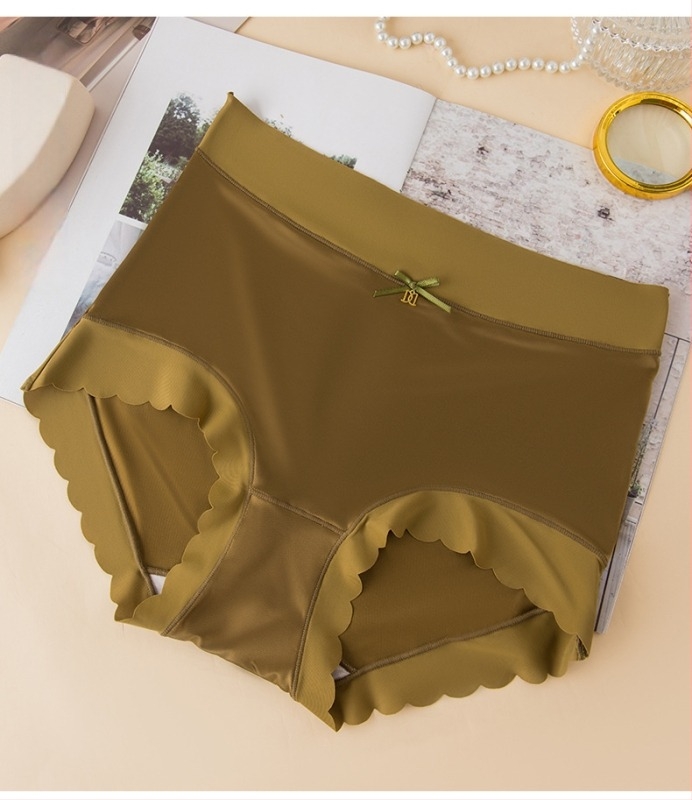 Γυναικείο εσώρουχο χωρίς ραφές από σατέν Ice Silk, plus-size, μεσαίας-υψηλής μέσης, αντιβακτηριακό από Mulberry μετάξι, πολυτελές και σέξι