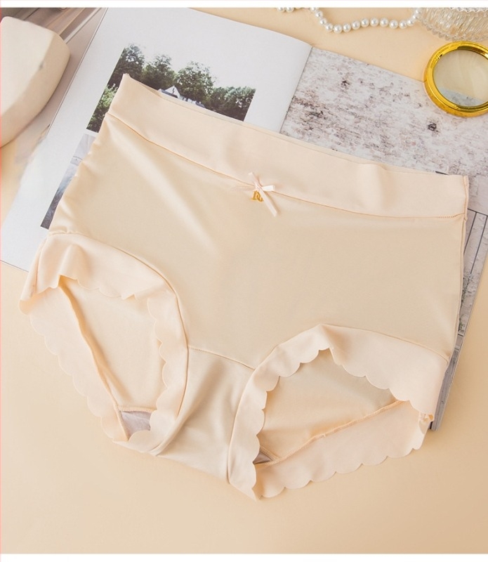Γυναικείο εσώρουχο χωρίς ραφές από σατέν Ice Silk, plus-size, μεσαίας-υψηλής μέσης, αντιβακτηριακό από Mulberry μετάξι, πολυτελές και σέξι