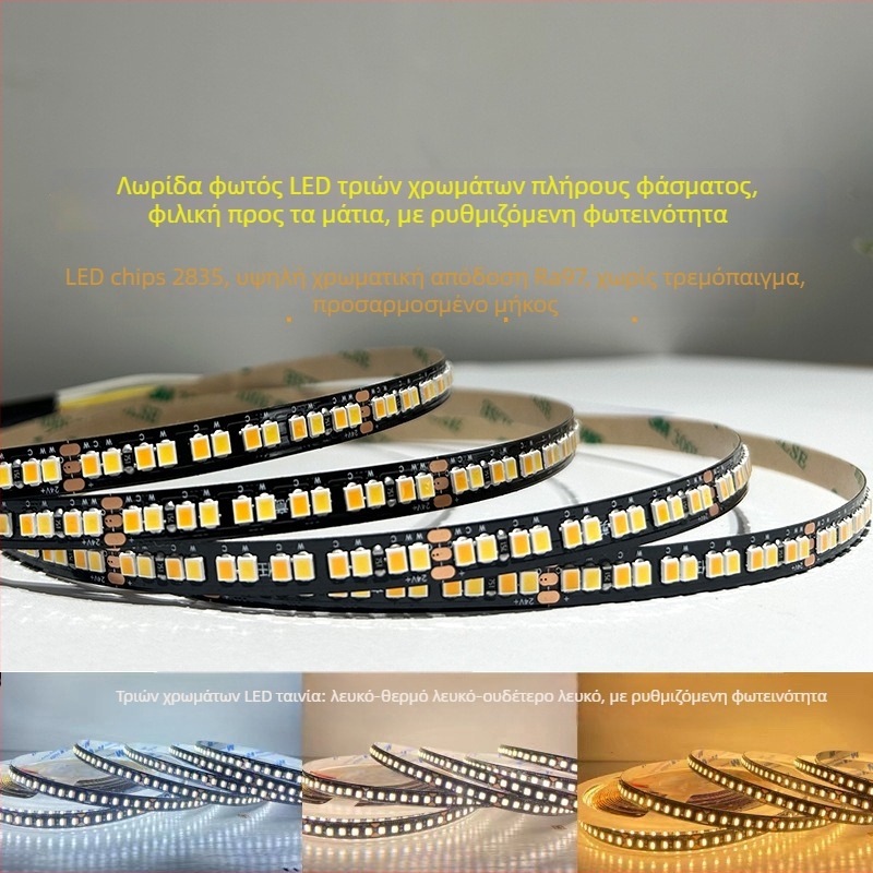 Λωρίδα LED 24V με 240 LED, διχρωμία θερμοκρασίας και τριχρωμία φωτισμού, έξυπνος έλεγχος φωτισμού και αλλαγής χρωμάτων