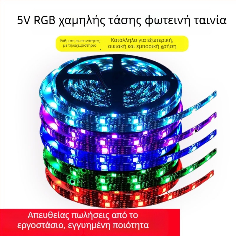 Λωρίδα LED RGB 5V 2835/5050 – Χαμηλή τάση, φόντο τηλεόρασης και PC κουτιού, ατμοσφαιρικός φωτισμός, αδιάβροχη