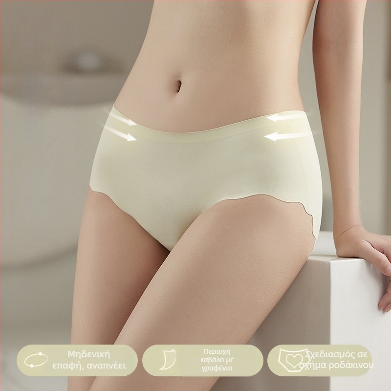 Γυναικείες μπικίνι Ice Silk, μεσαίας μέσης, αναπνέουσες, βαμβακερή επένδυση καβάλου