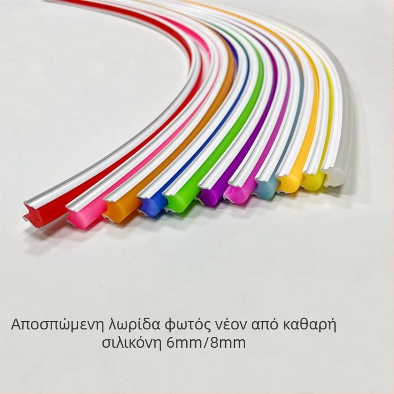 Ταινία LED 5V/12V, 2835 LED, 120 LED, 6mm/8mm νέον επιγραφή φωτιζόμενη λωρίδα
