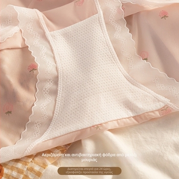 Γυναίκα εσώρουχο χωρίς ραφές από ice silk, χαμηλή μέση, λεπτό αίσθημα γυμνού, με εκτυπωμένη δαντέλα και αντιβακτηριακή προστασία