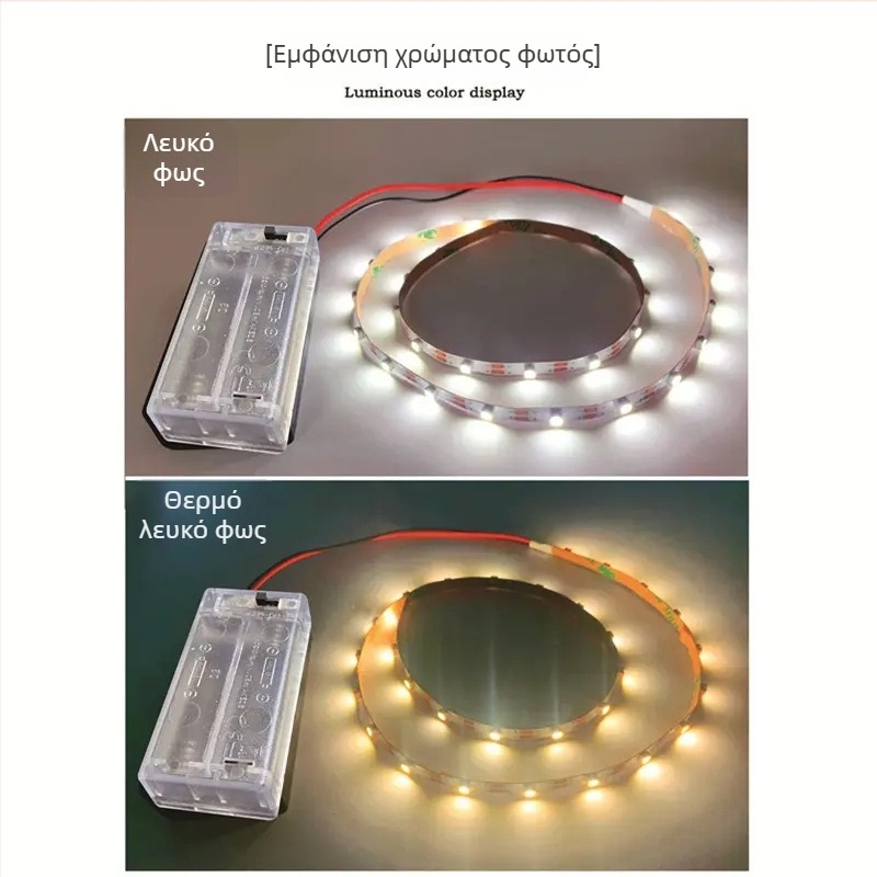 Ευέλικτη LED λωρίδα 3V, πλάτος 5 мм, υπερ-λεπτή, αυτοκόλλητη, μοντέλο 004 για εξωτερικές διαφημίσεις