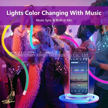 RGB 5V υφασμένη LED λωρίδα νέον με σχέδιο δράκου, κυκλική δέσμη 360°, αδιάβροχη και ευέλικτη, 5W/m, έλεγχος μέσω εφαρμογής και τηλεχειριστηρίου