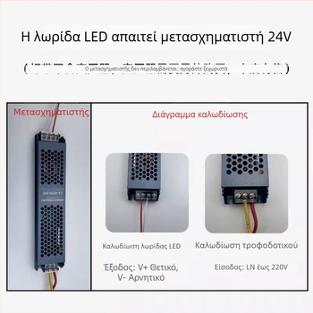 Osram LED ταινία, υψηλός CRI, 24V χαμηλής τάσης, εσωτερική φωτιστική λωρίδα, πλάτος 8 mm, 120 LED (2835), δέσμη 120°, CRI 90, μοντέλο 24v-8mm-120LED, μη ρυθμιζόμενη
