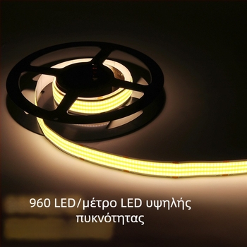 20 mm πλάτους COB LED λωρίδα με τρεις σειρές LED, χαμηλή τάση, χωρίς τρεμόπαιγμα, υψηλό CRI, ατμοσφαιρικός διακοσμητικός φωτισμός, αυτοκόλλητη