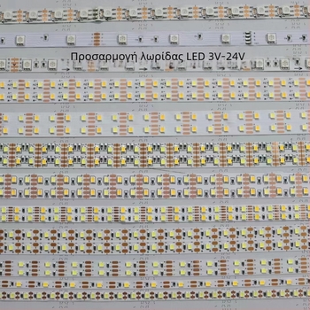 Λεπτή LED ταινία 2835, 5V, 30–120 LED, διχρωμική διακοσμητική λωρίδα, εσωτερική διακόσμηση, ρυθμιζόμενη, μήκος 5–10 μ., 120° γωνία δέσμης, CRI 80
