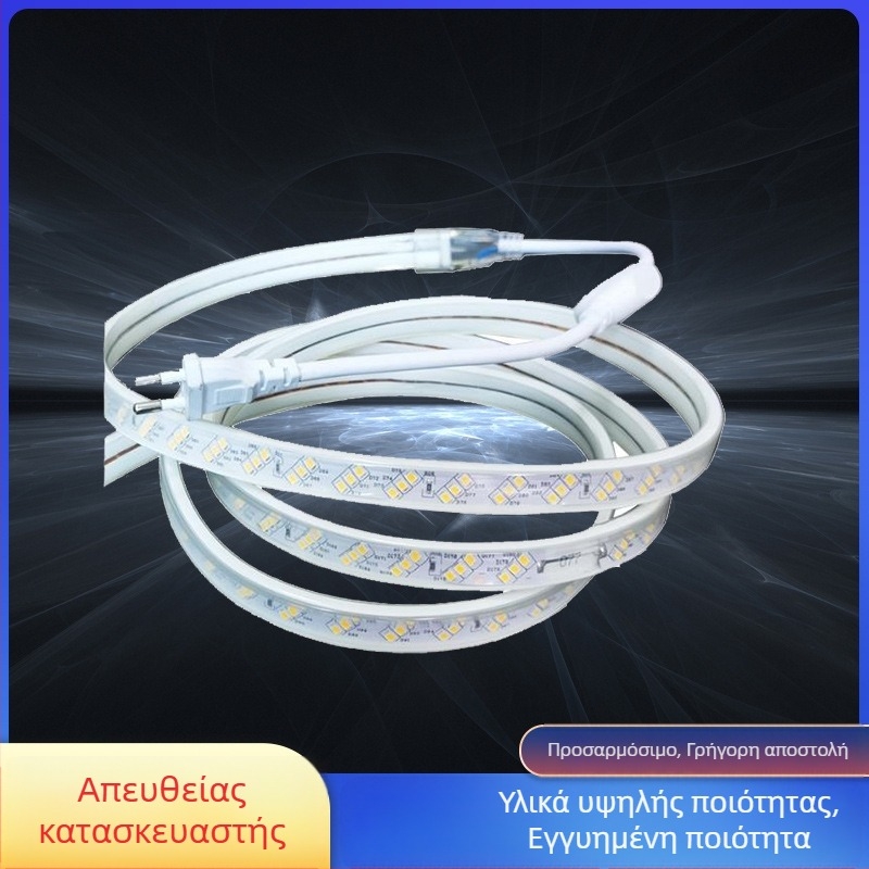 LED ταινία 220V, 3030 LEDs, τρεις σειρές, εξαιρετικά φωτεινή, αδιάβροχος φωτισμός οροφής για οικίες και εμπορικούς χώρους, εσωτερικός και εξωτερικός, 24V–36V