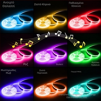Λωρίδα LED COB RGB, 576 LED, 24V, πλάτος 10 mm, ευφυής αλλαγή χρώματος