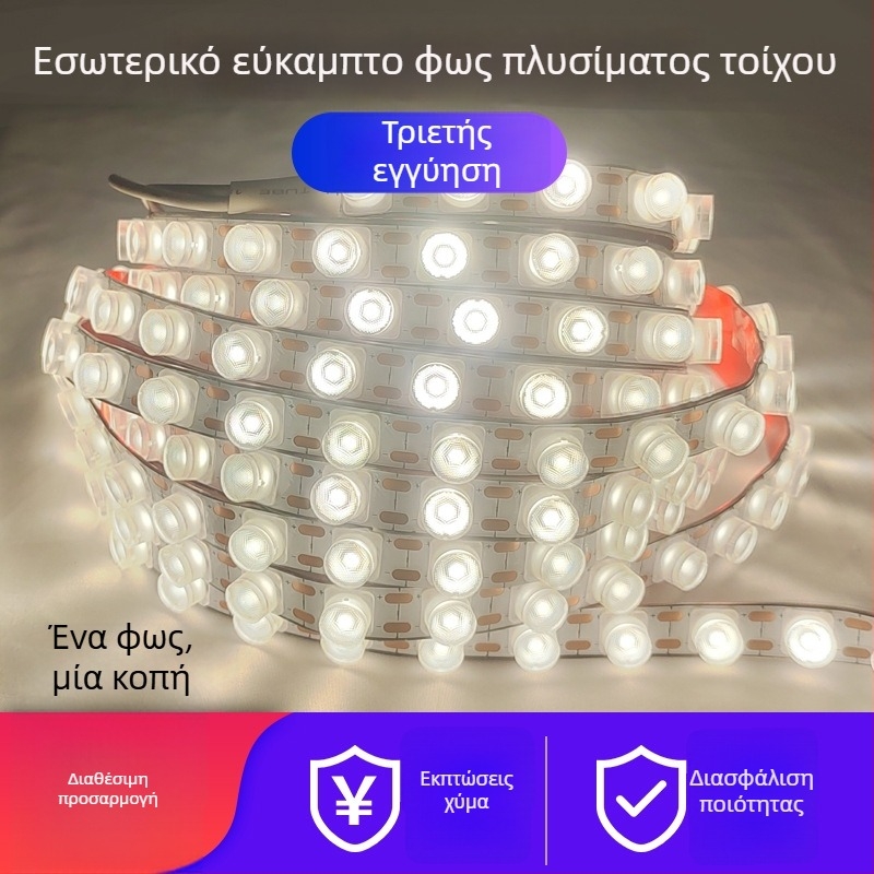 Εύκαμπτη LED λωρίδα φωτισμού τοίχου, DC24V, εσωτερική χρήση, 48 LED/m, δέσμη 30°, CRI 90, 18W, με δυνατότητα ρύθμισης φωτεινότητας, μήκος 1 μ.