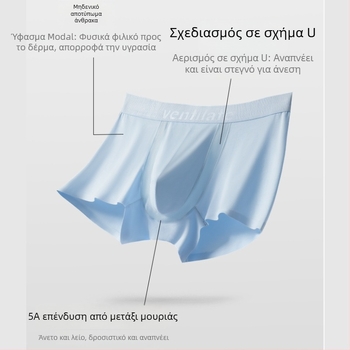 Ανδρικά εσώρουχα από Modal για καλοκαίρι: λεπτές μποξέρ σλιπ, διαπνέουσες και αντιβακτηριακές, χαλαρή εφαρμογή, μεγάλο μέγεθος, μέση, μονόχρωμα
