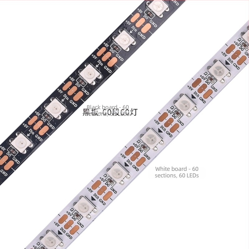 WS2812 SK6812 5V RGB LED ταινία, χρωματικά μεταβαλλόμενα εφέ, προγραμματιζόμενα
