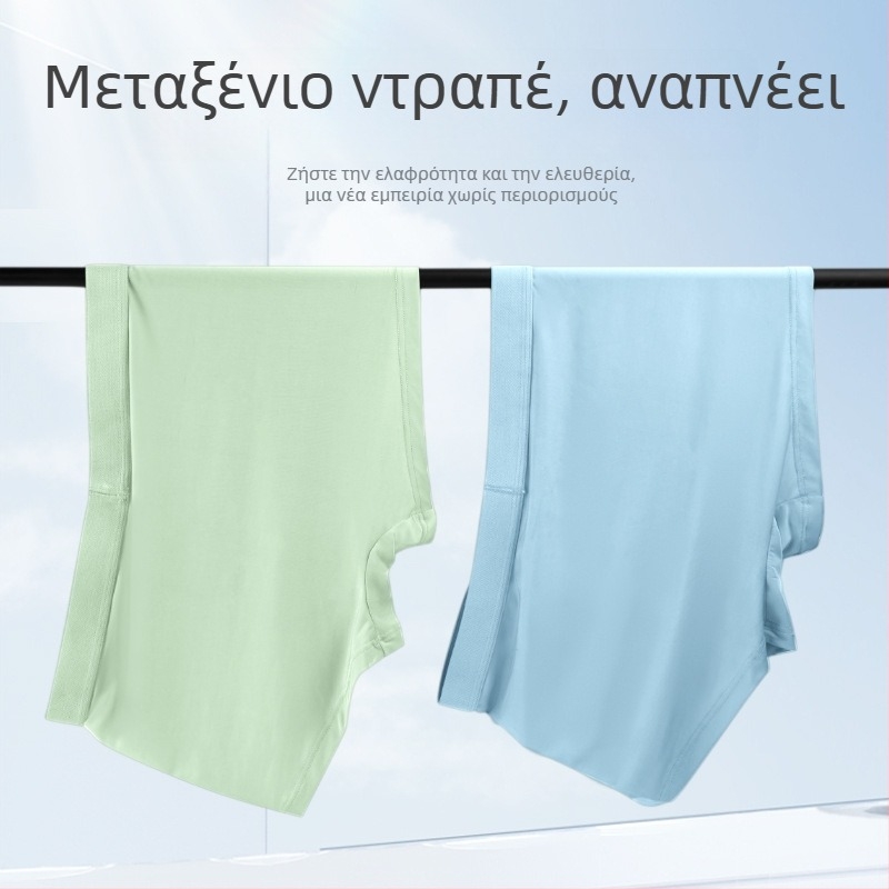 Ανδρικά μποξέρ από ice silk, αναπνέουν, αντιβακτηριακά, μεσαίας μέσης, μονόχρωμα
