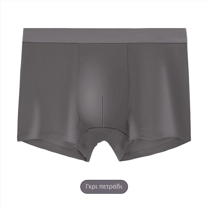 Ανδρικά μποξέρ από ice silk, αναπνέουν, αντιβακτηριακά, μεσαίας μέσης, μονόχρωμα
