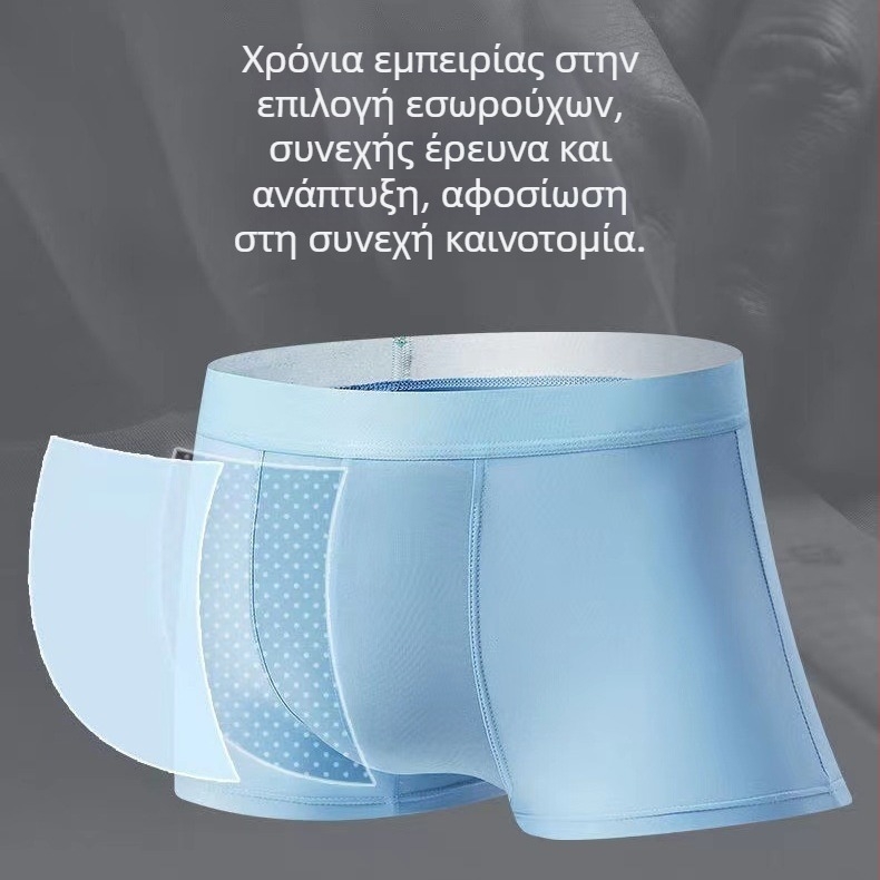 Ανδρικά εσώρουχα από ice silk, χωρίς ραφές, χαλαρή εφαρμογή, για καλοκαίρι, ultra-thin, δροσερά, διαπνοή, γρήγορο στέγνωμα, μεσαία ζώνη