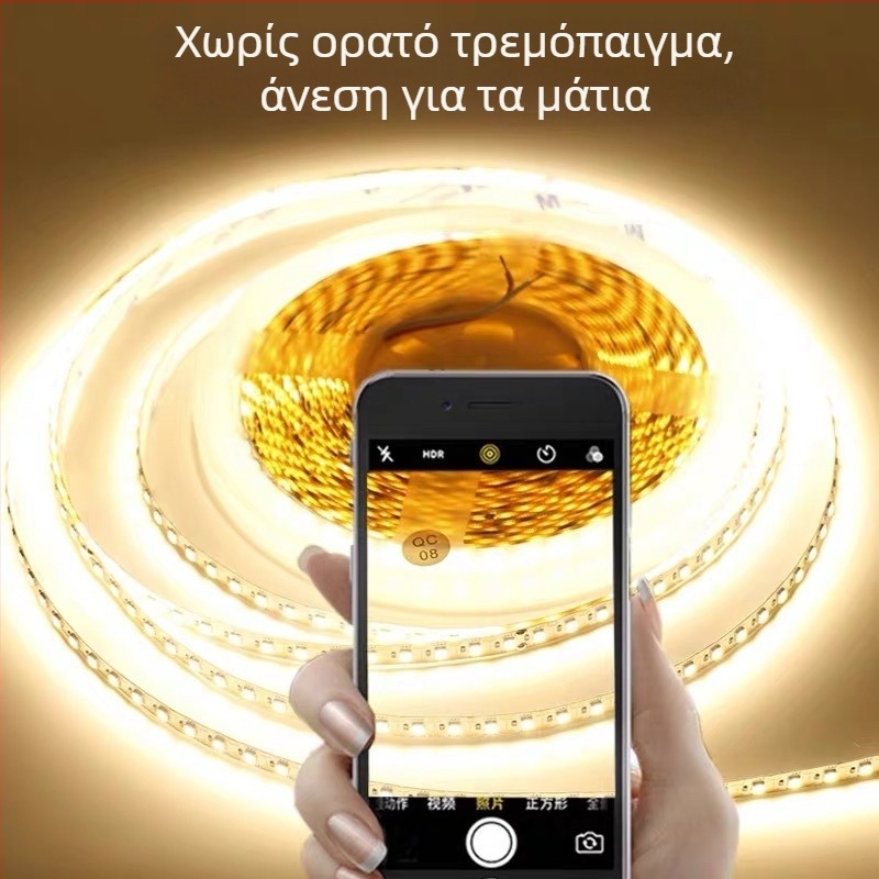 Ταινία LED με αυτοκόλλητη επιφάνεια για ντουλάπια, κοπή σε τμήματα, υπερφωτεινός φωτισμός για ντουλάπια κρασιού και εκθετήρια