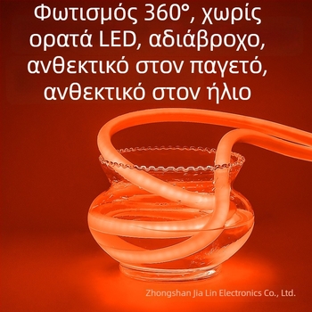 Κυκλική LED νέον λωρίδα, 14 mm, 220V, εύκαμπτη, εξωτερικός αδιάβροχος φωτισμός, 360° φωτισμός