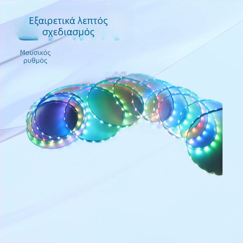 RGB LED λωρίδα ultra-narrow 2,7 mm, χαμηλής τάσης 5V, πλήρες χρώμα, με μουσικό ρυθμό και ευφυή έλεγχο