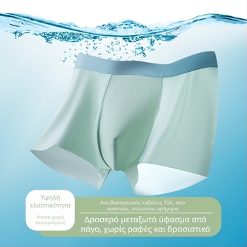 Ανδρικά μποξέρ από Ice Silk, μεγάλο μέγεθος, αναπνέοντα, αντιβακτηριακά, γρήγορο στέγνωμα, μονόχρωμα, με επένδυση καβάλου από βαμβάκι